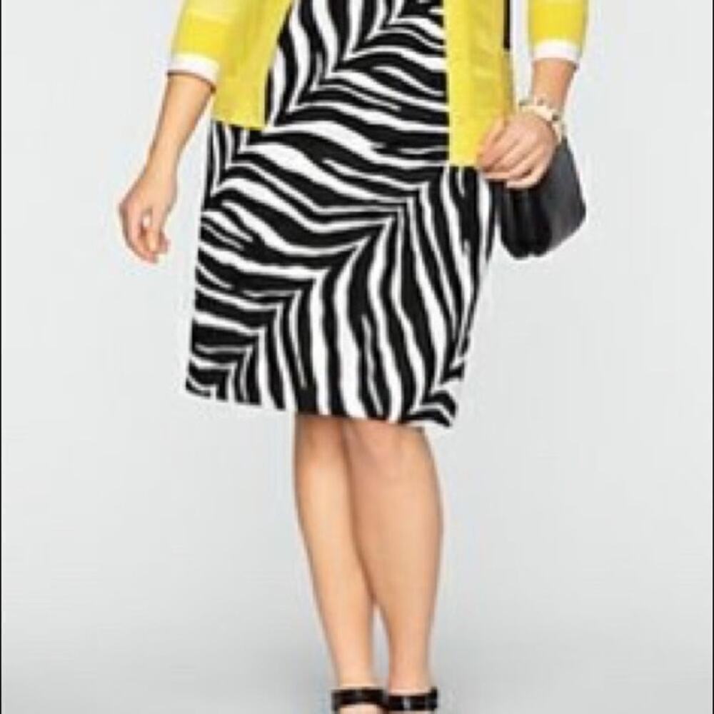 Talbots Zebra Print Pencil Skirt Size 10P - Picture 2 of 6